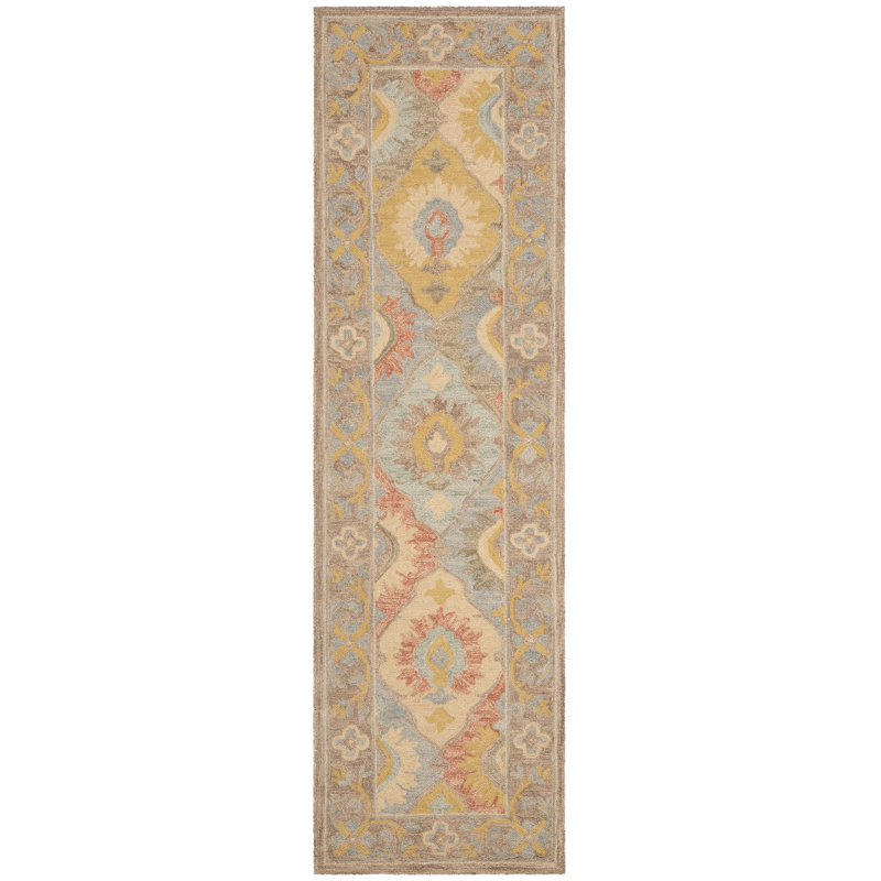 Guzi Hand Hooked Wool Oriental Rug, Runner 2'3" x 8'