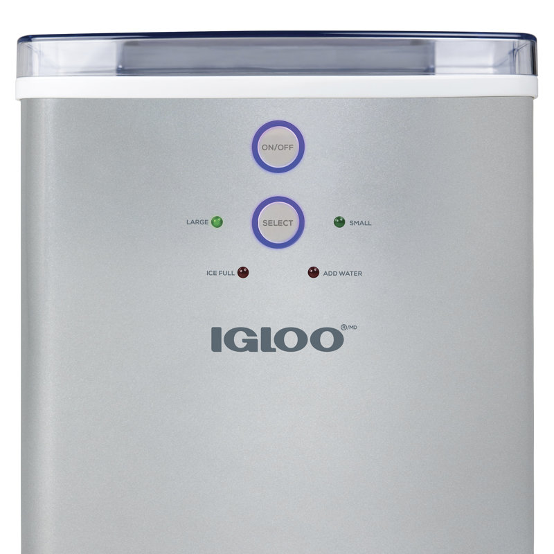 Compact Silver Stainless Steel Portable Countertop Ice Maker