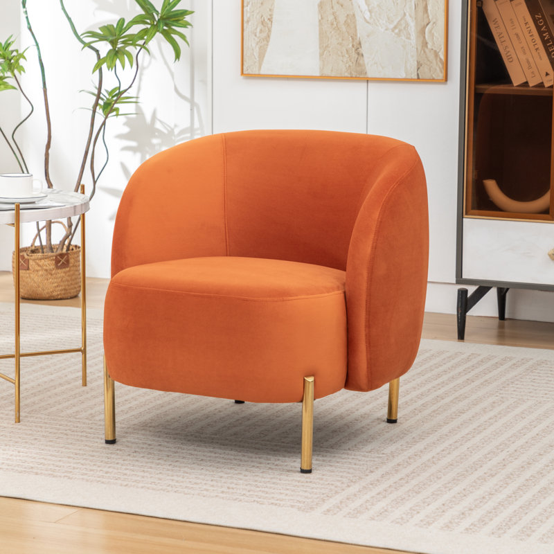 Chaise d'appoint rembourrée Edward, Orange