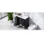 Meuble-lavabo 36 po avec comptoir d'évier, meuble-lavabo avec deux portes et deux tiroirs, bois massif, tablette ouverte, panneaux de fibres à densité moyenne, un paquet, noir