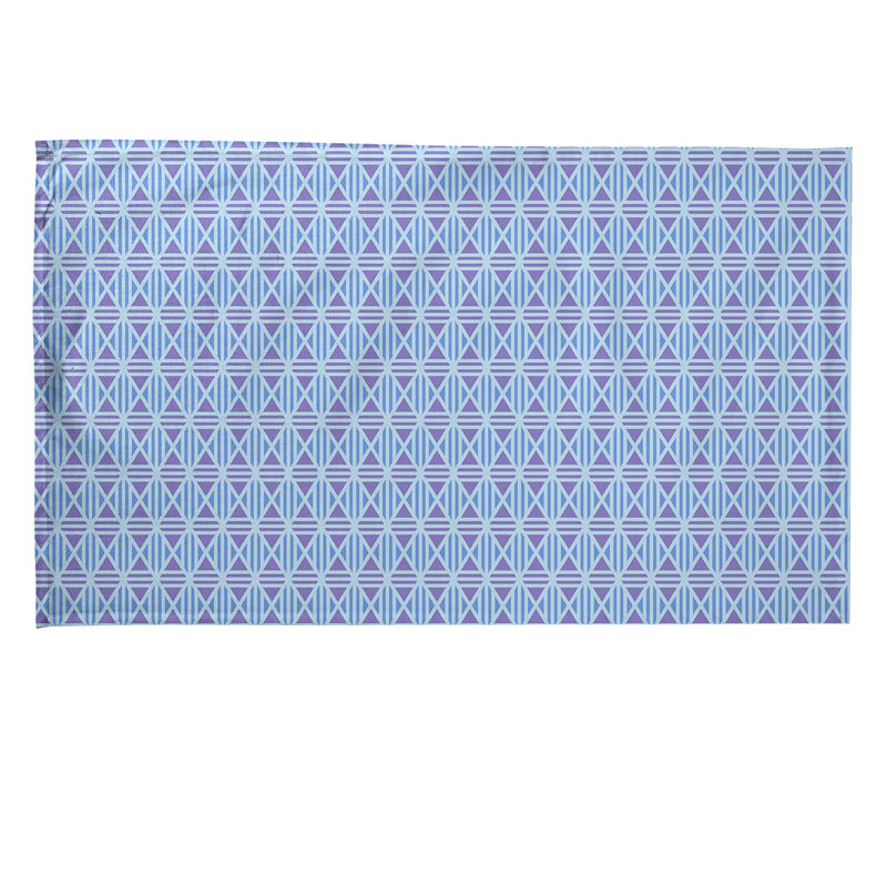 Serviette de thé à losanges doublés Mcguigan, Sergé de coton, Bleu / Mauve