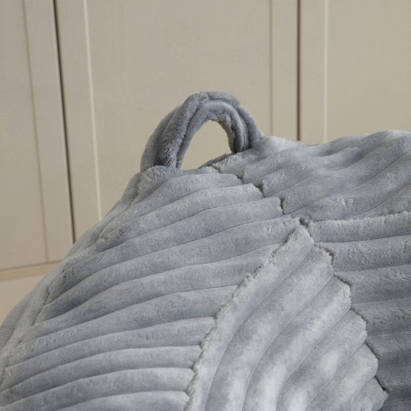 Grande chaise en velours côtelé avec bourre, Gris