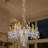 18-Light Brass Crystal Chandelier for High Ceiling