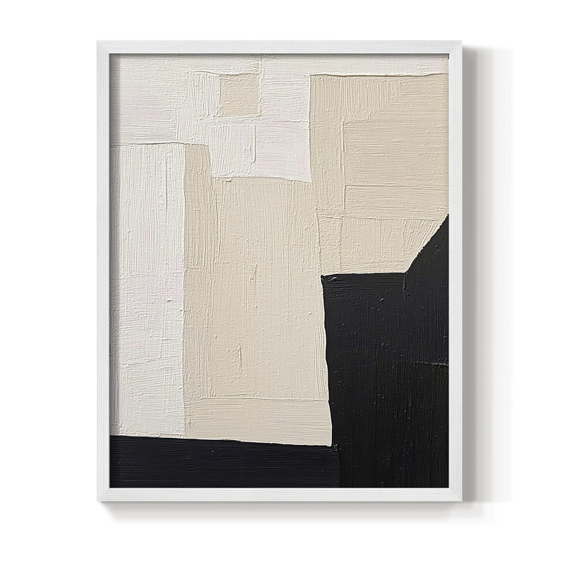 Série ABSTRACT DCL, reproduction encadrée - bois massif, H 15 po x l 12 po, Blanc