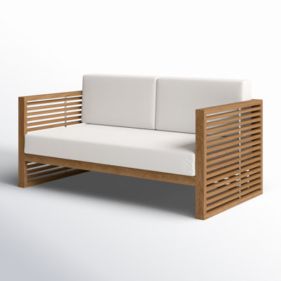 Teak Wood Outdoor Patio Loveseat