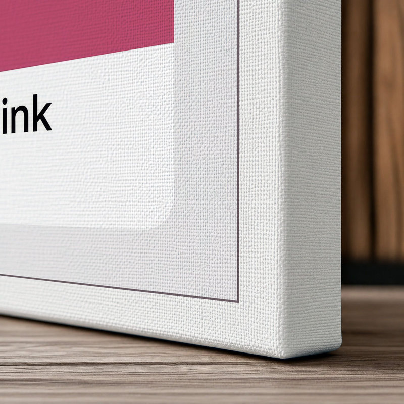 Trendy Pink Swatch Minimalist - Wrapped Canvas, 30x20 - 76.2 x 50.8 cm, White Border