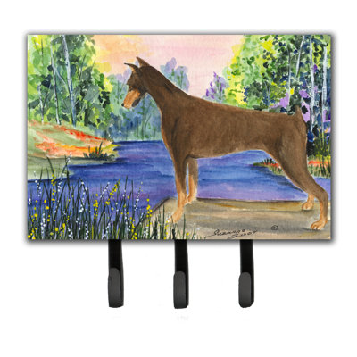 Porte-laisse doberman et crochet à clé