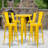 Williamston Round Metal Indoor-Outdoor Bar Table Set with 4 Cafe Stools-24678553-68072891