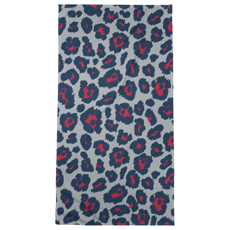 Everdene Bath Towel, Microfiber, New Century Silver/Red/Nautical Blue