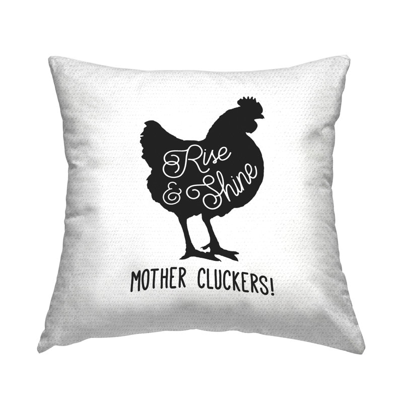 Coussin d'extérieur imprimé coq Sassy Rise & Shine par Conrad Knutsen