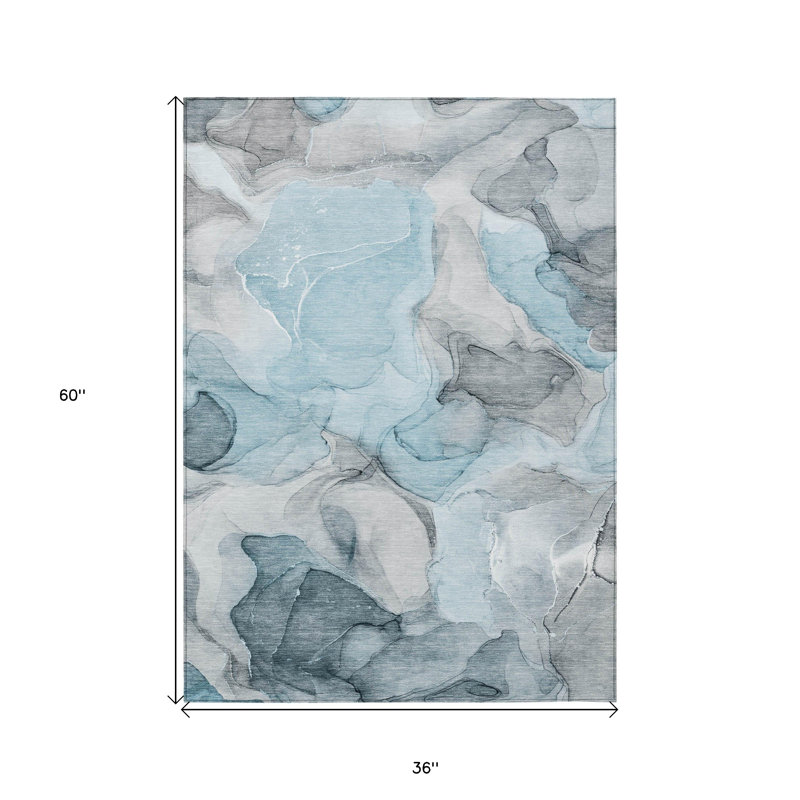 Tapis extérieur lavable antidérapant 3 pi x 5 pi bleu sarcelle