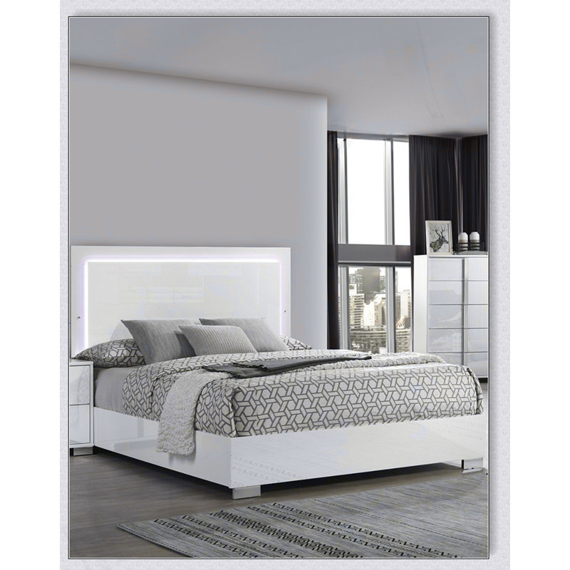 Mobilier de chambre à coucher contemporain avec cadre de lit tête de lit 1pc, Grand lit