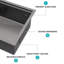 Évier de cuisine noir Gunmetal - station de travail à simple cuve encastrable 28 po x 18 po x 10 po