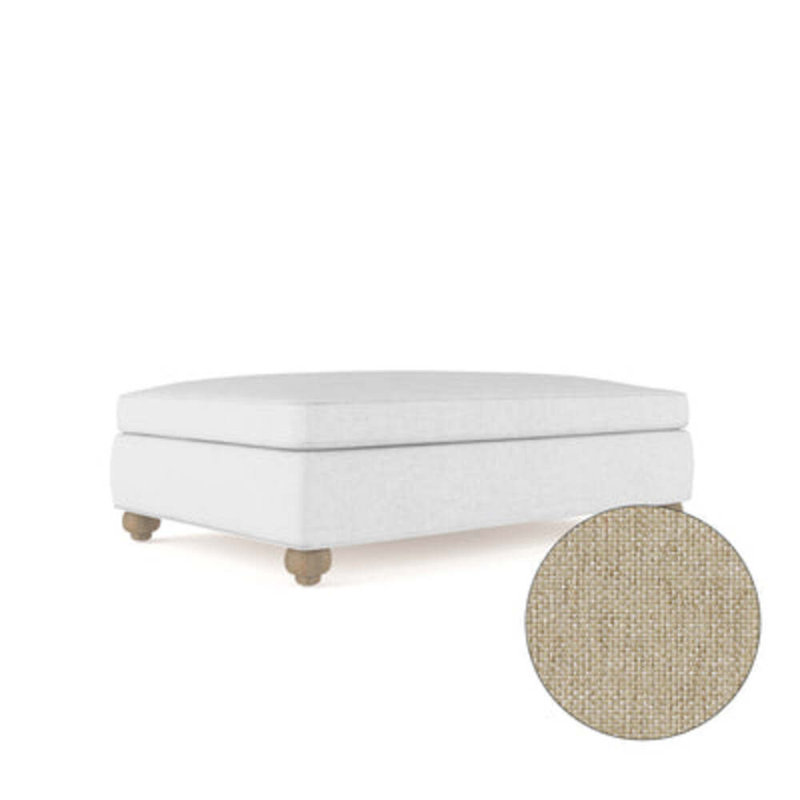 Repose-pieds de table Leroy, Velours écrasé rayé argent, Patiné