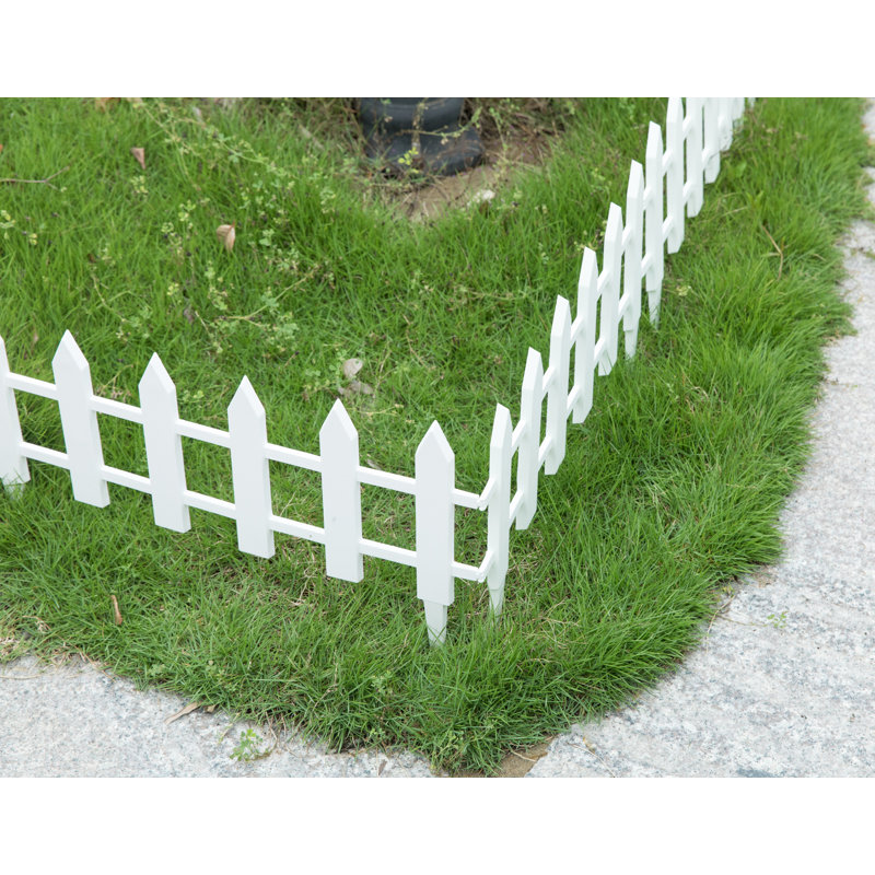 White Vinyl Garden Picket Fence Panel, 12 x 21.75 Inches