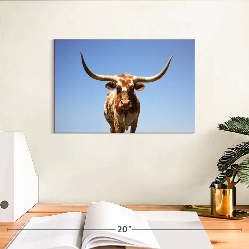 Longhorn Cattle Portrait, 8" H x 12" W