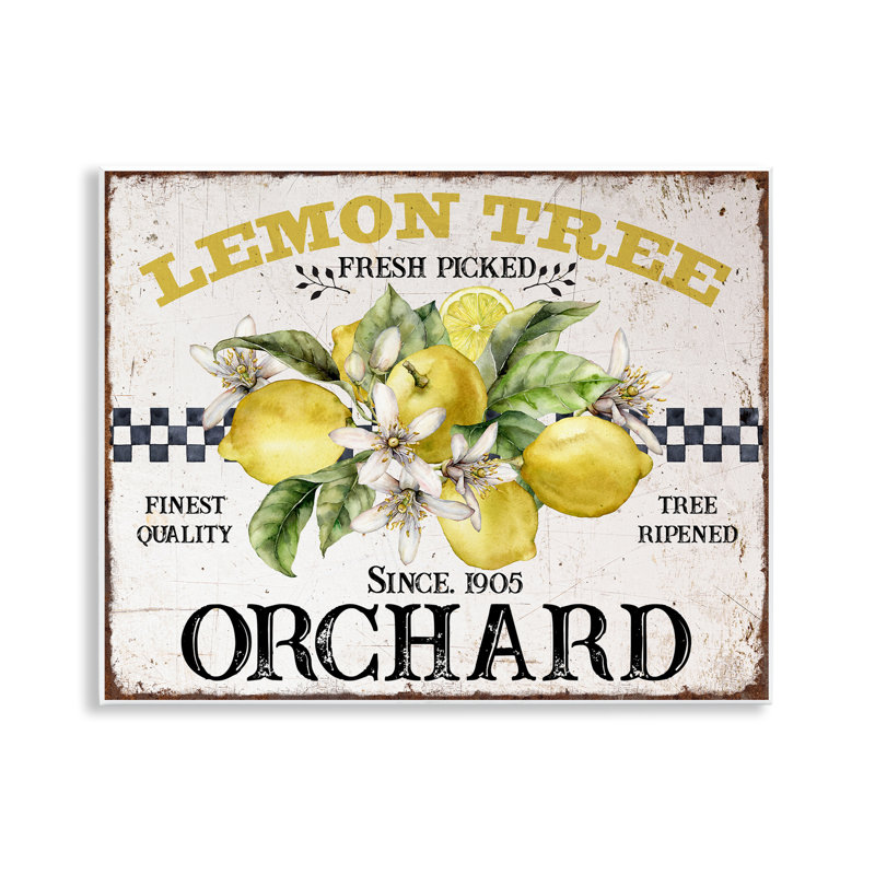  «Lemon Tree Fresh Picked», plaque murale par Creatif Belle