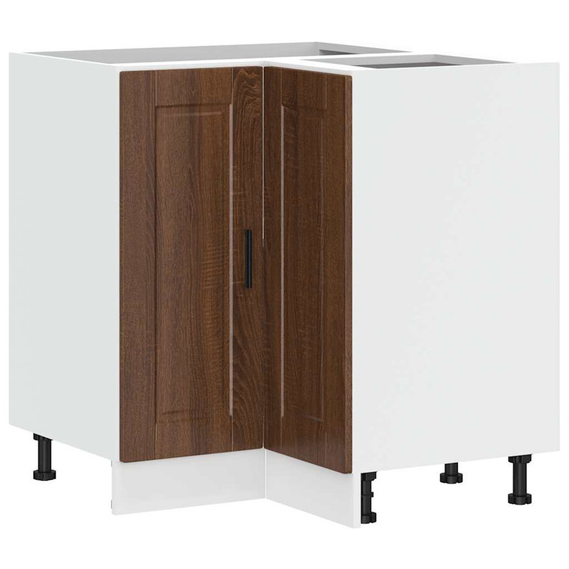 Latitude Run Kitchen Corner Base Cabinet Porto Engineered Wood, Brown Oak