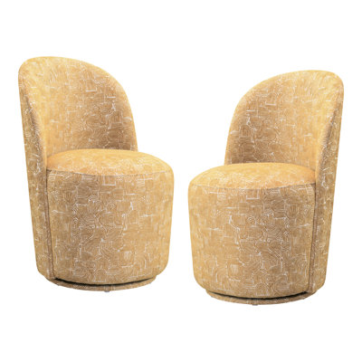 Burney Upholstered Barrel Swivel Side Chair
