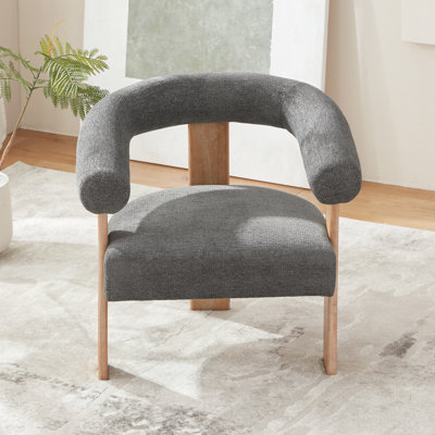Ensemble de 2 fauteuils demi-tonneau rembourrés Mid-Century