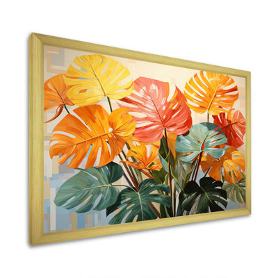 «Orange Green Tropical Plants I» sur toile