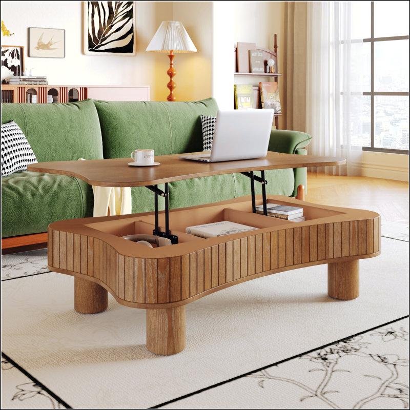Table basse à plateau relevable, Noyer