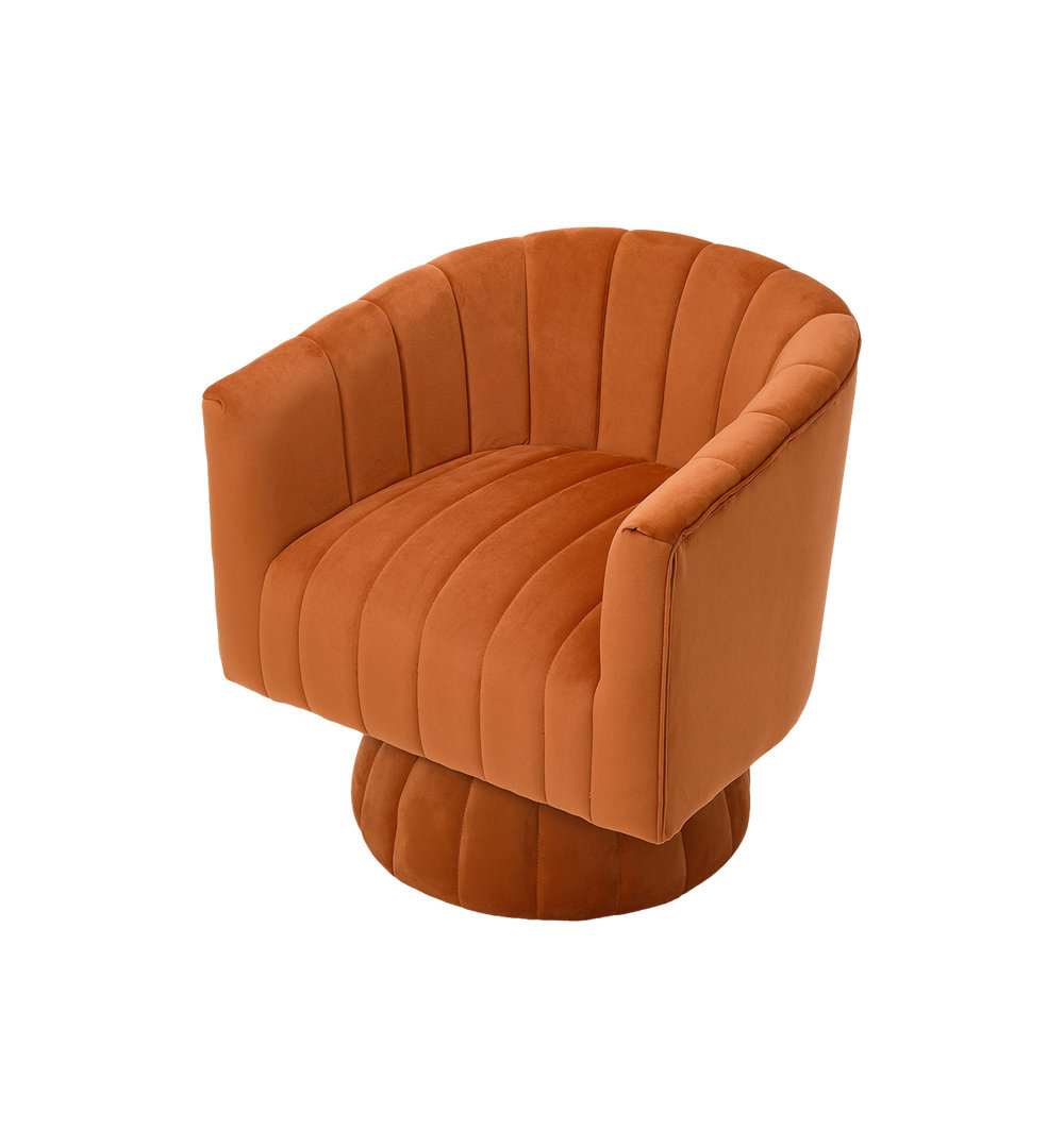 Upholstered Swivel Barrel Chair