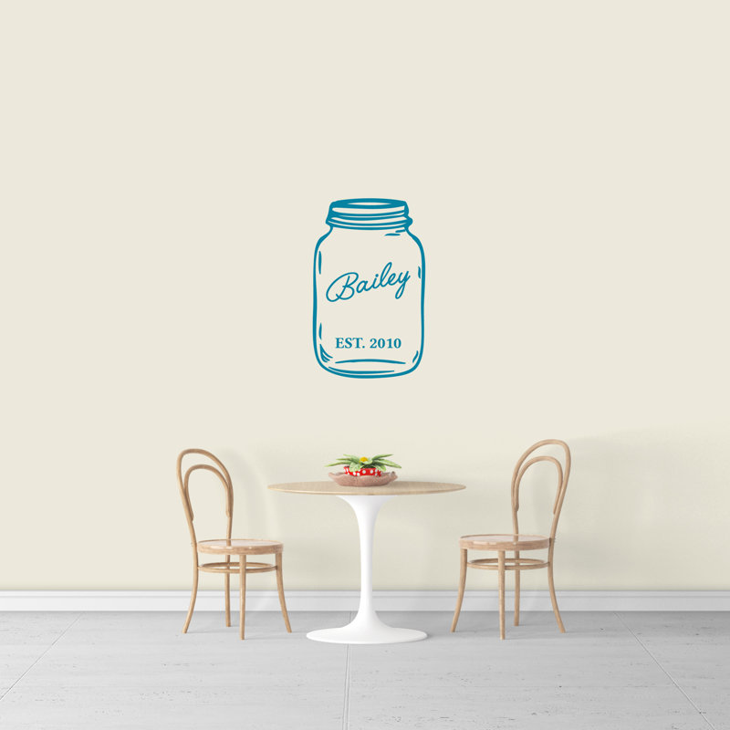 Text & Numbers Wall Decal, Teal, Yes