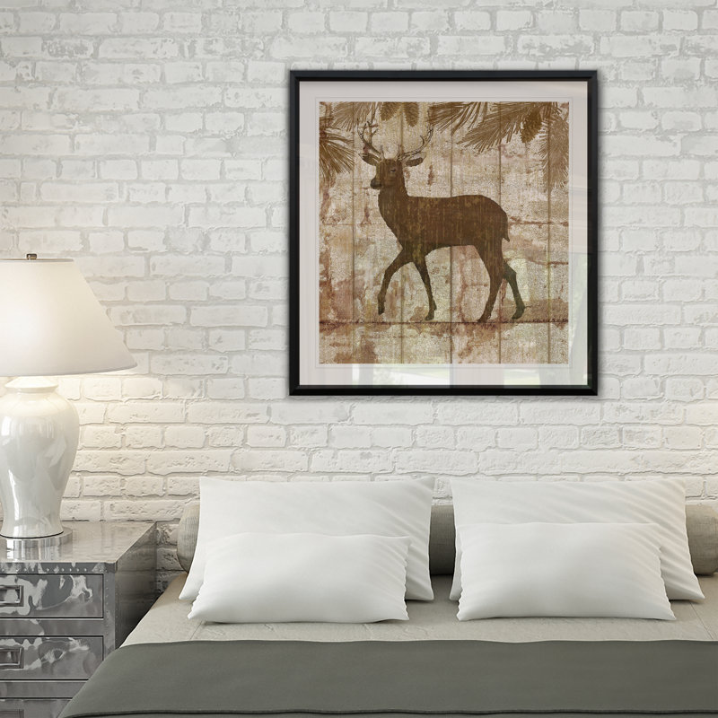 Deer Crossing - reproduction de cadre photo, H 26,5 po x l 26,5 po x P 1,5 po