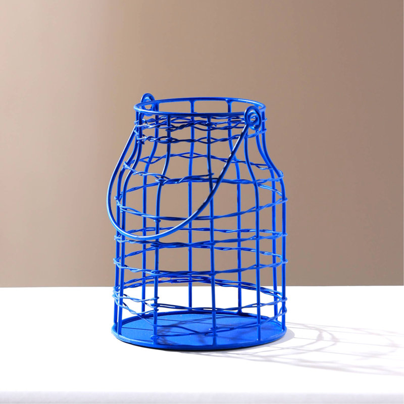 Funk Fusion Lantern, Blue, Blue, 7" H x 5.51" W x 5.51" D