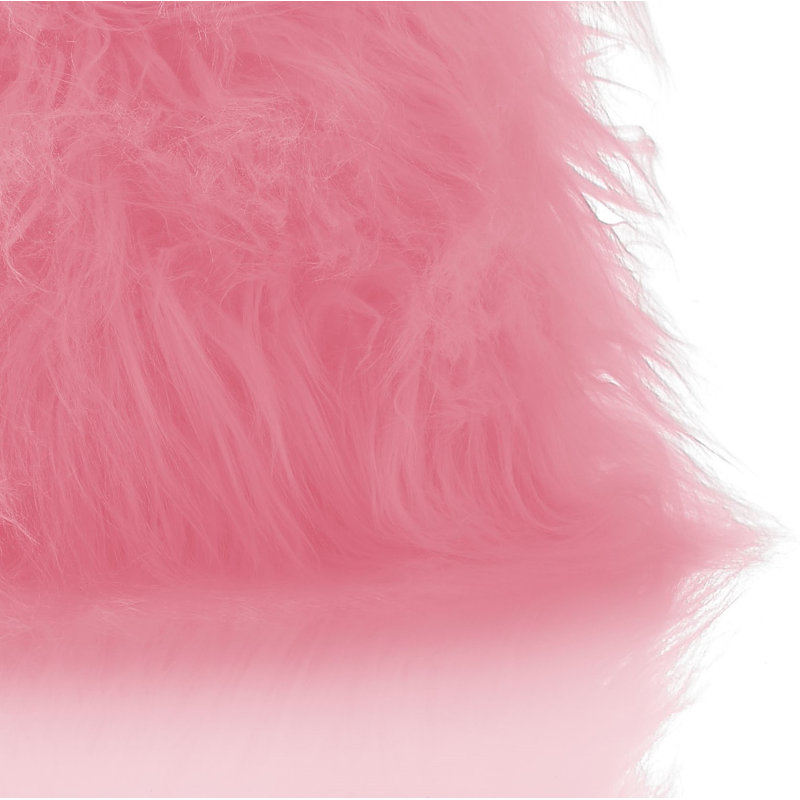 Jebediah Faux Mohair Cushion with Filler Pad, Cerise