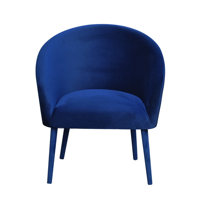Upholstered Barrel Chair, Navy Blue