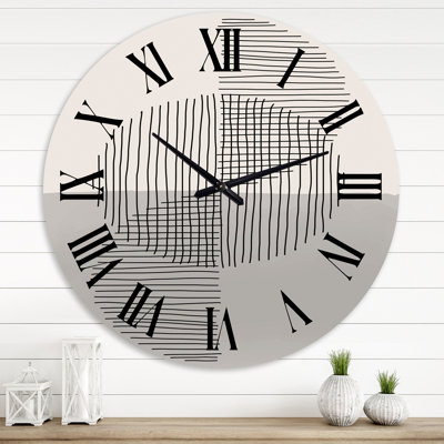 Minimal Geometric Lines and Circle VIII - Horloge murale moderne