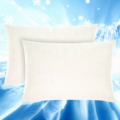 Arctic Breeze Cooling Pillowcase Set - 2 Pack Standard Size Ultra Soft Breathable Cold Pillow Cases for Hot Sleepers, Night Sweats - Light Gray 20x26