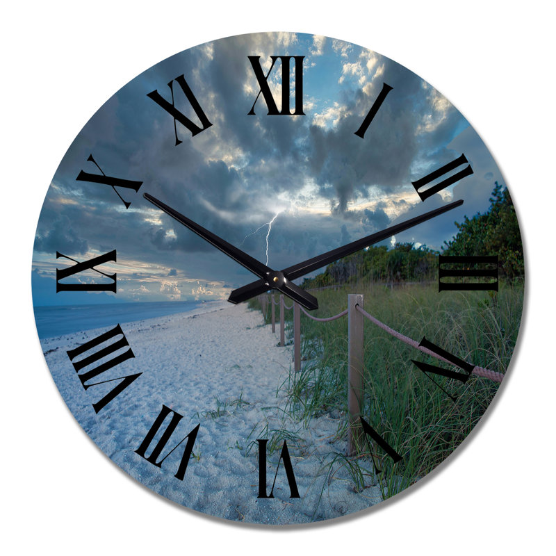 Lighting on Shore of The Lake - Nautical & Coastal Wall Clock, Medium