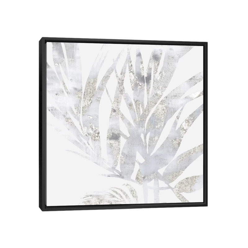 «Faded Leaves I», impression sur toile, H 37 po x l 37 po x P 1,5 po, Toile encadrée noire, Pas de tapis