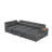 Grey Fabric Sectional Sofa with Storage Ottoman