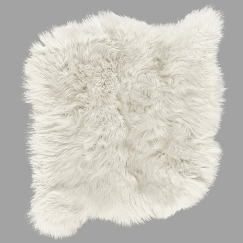 Orin Solid Colour Sheepskin 110cm X 115cm Area Rug