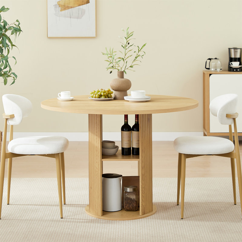 Table de salle à manger de 47,24 po (pour 2 à 4 personnes) avec deux chaises de salle à manger qui allie les styles moderne et campagnard