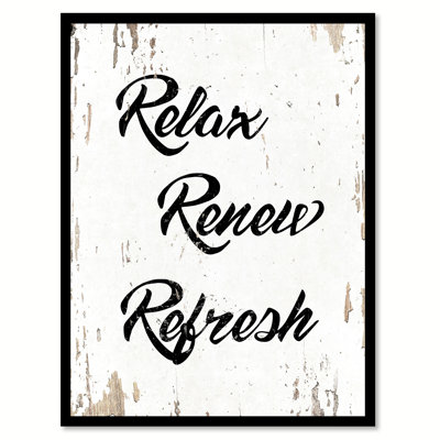 Relax Renew Refresh - Reproduction d'art textuel sur toile encadrée