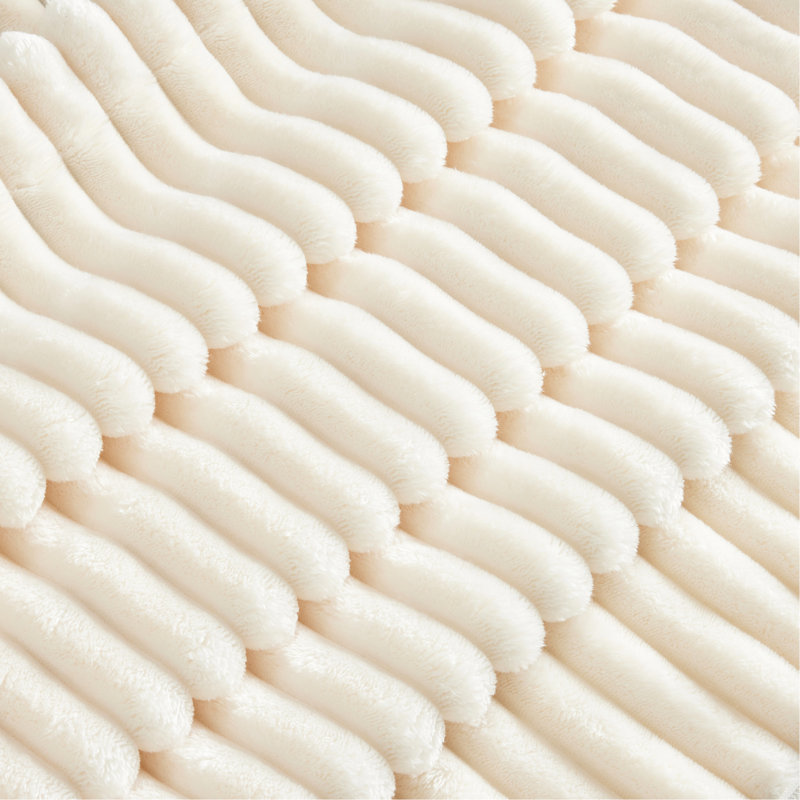 Fauteuil à housse avec 1 grand coussin de dossier et 2 coussins décoratifs, Velours côtelé blanc