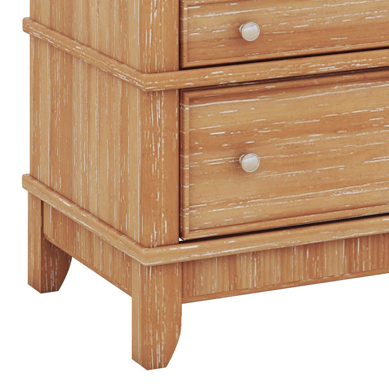 Wooden Nightstand With 3-Drawer, Multifunctional End Table Side Table With Metal Handle, Storage Cabinet With Wood Legs, Set Of Two