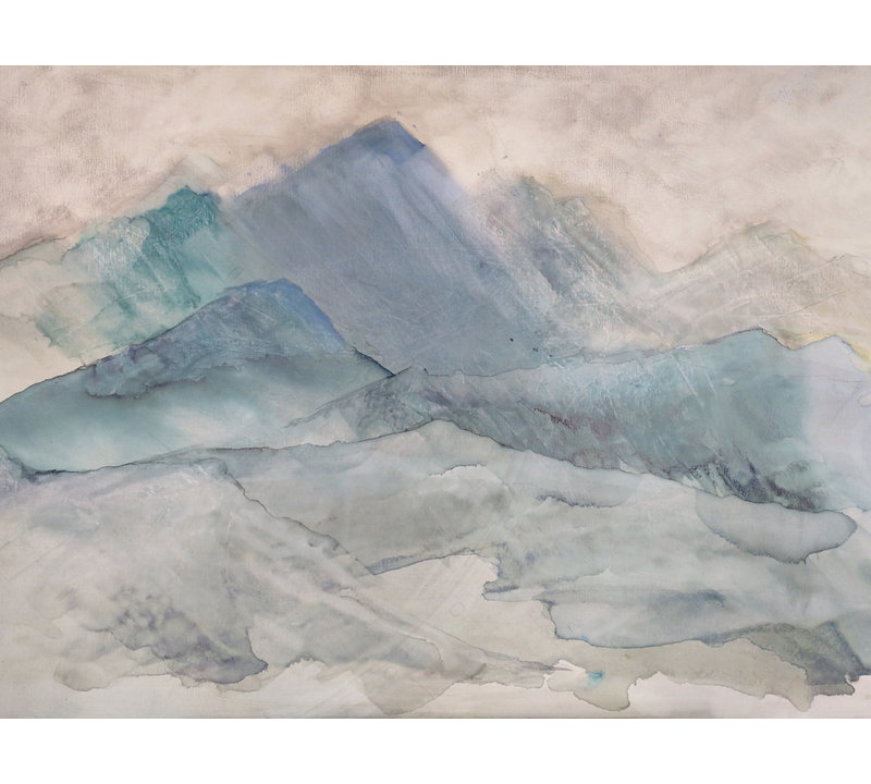 La tempête par KC Pollak - Peinture, H 24 po x l 32 po, Toile encadrée noire, H 25 po x l 33 po