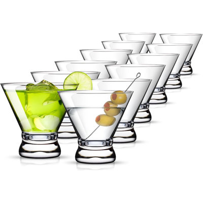 Ensemble de 12 verres à cocktail Martini pour margarita, Manhattan, cosmopolite, bar à domicile, soirées, anniversaires, cadeau de pendaison de crémaillère, cristal transparent 8 oz