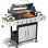 Barbecue au gaz propane à 4 brûleurs avec brûleur latéral, sortie 46790BTU avec grilles de cuisson en fonte émaillée pour barbecue extérieur, acier inoxydable