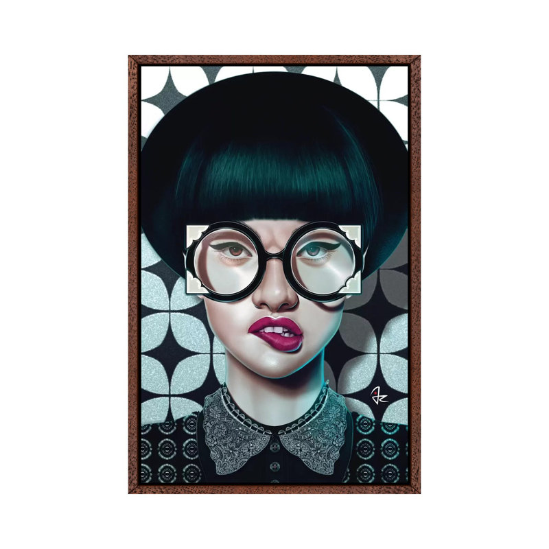 Optical by Giulio Rossi - Print on Canvas, 66.04 cm H x 45.72 cm W, Classic Brown Wood Framed Canvas