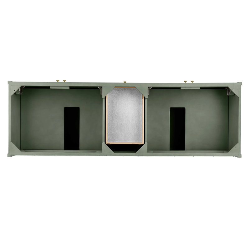 Chicago 72'' W Double Vanity, 8" Widespread, Smokey Celadon, Carrara White