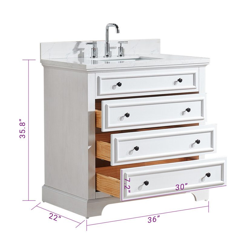 36" Single Bathroom Vanity with Top