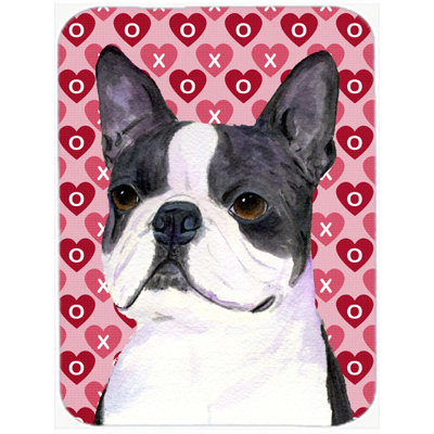Planche à découper en verre «Love and Valentine's Day» par Boston Terrier