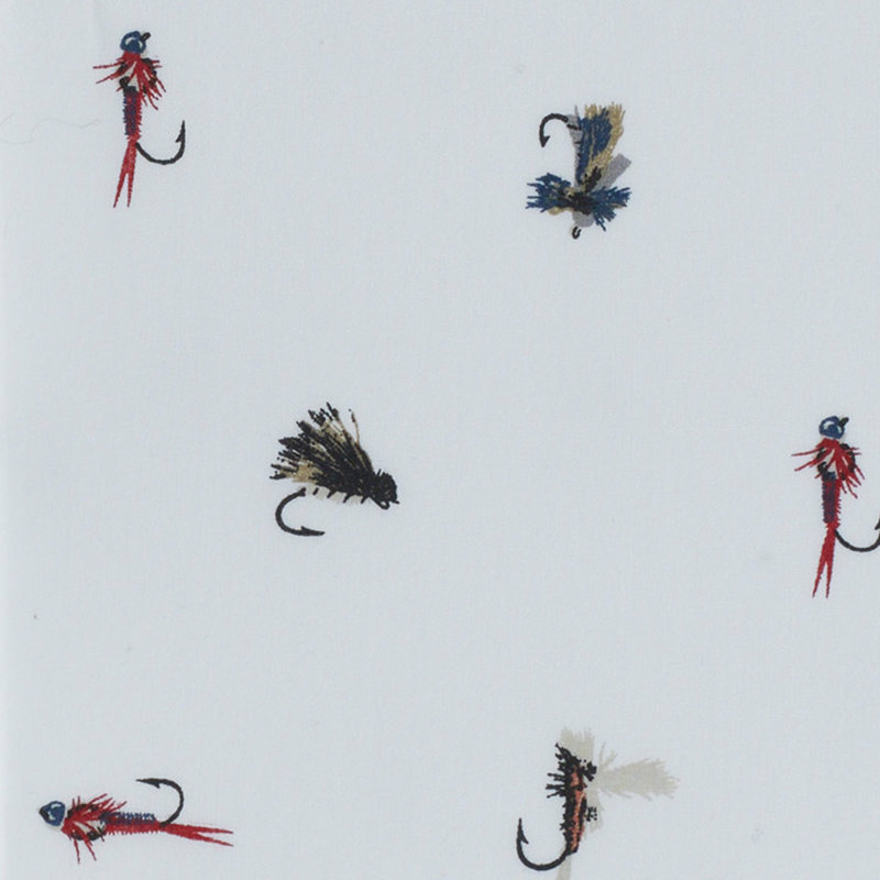 Shasta Lake Cotton Percale Standard Sheet Set, Queen Sheet Set with 2 Pillowcases, Fishing Flies